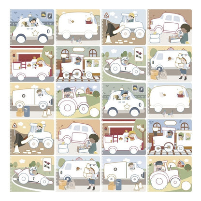 Libro con Lápices los Vehículos de Jim - Little Dutch