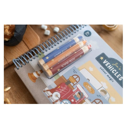 Libro con Lápices los Vehículos de Jim - Little Dutch