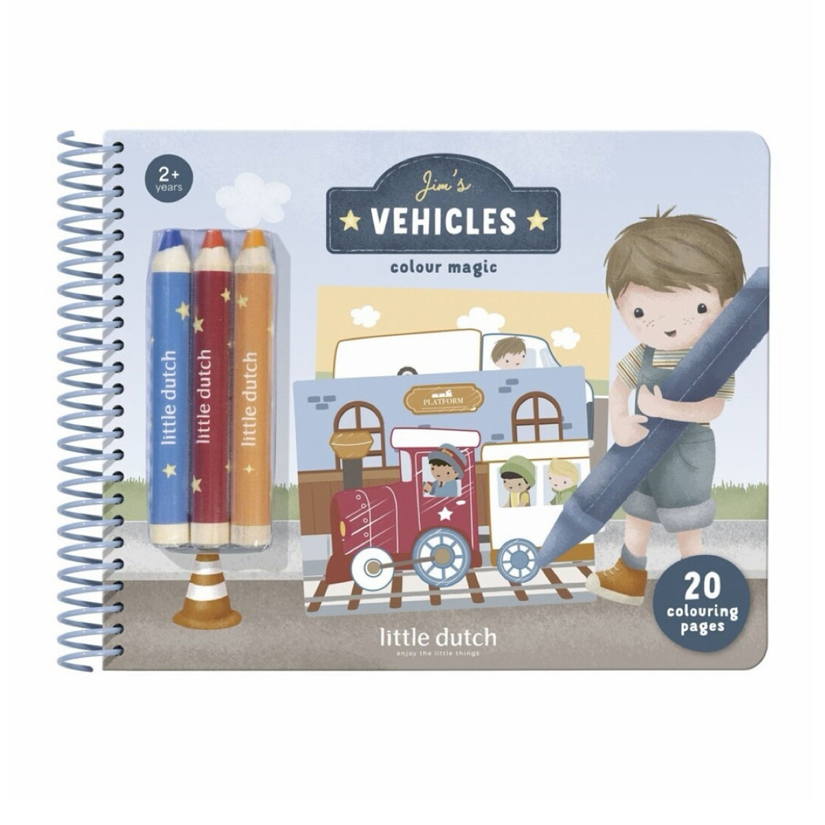 Libro con Lápices los Vehículos de Jim - Little Dutch