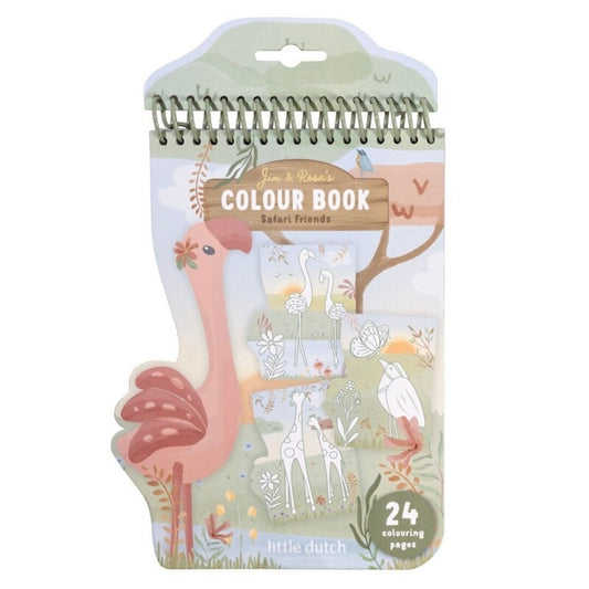 Libro para Colorear Flamenco Safari Friends - Little Dutch