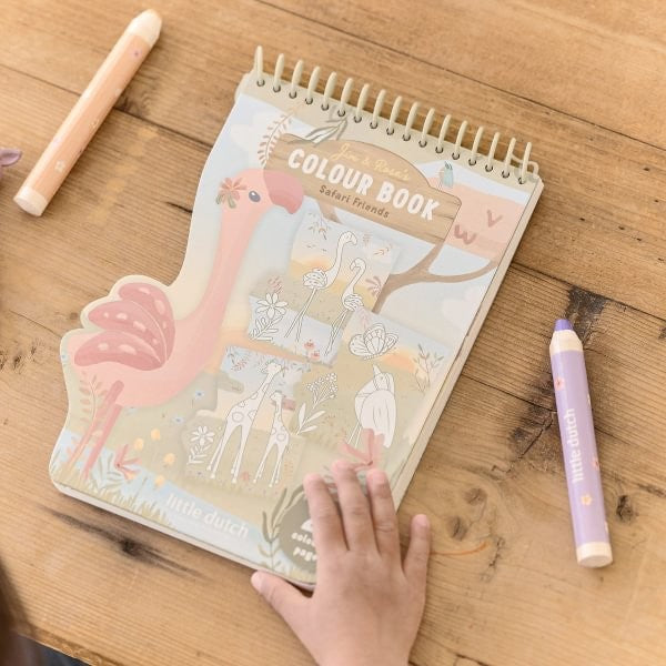 Libro para Colorear Flamenco Safari Friends - Little Dutch