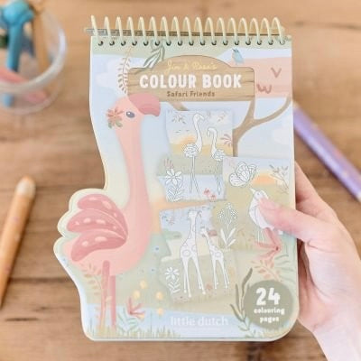 Libro para Colorear Flamenco Safari Friends - Little Dutch