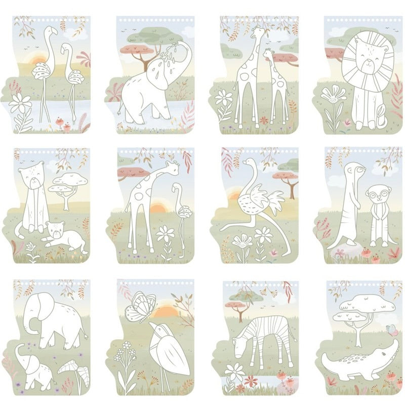 Libro para Colorear Flamenco Safari Friends - Little Dutch