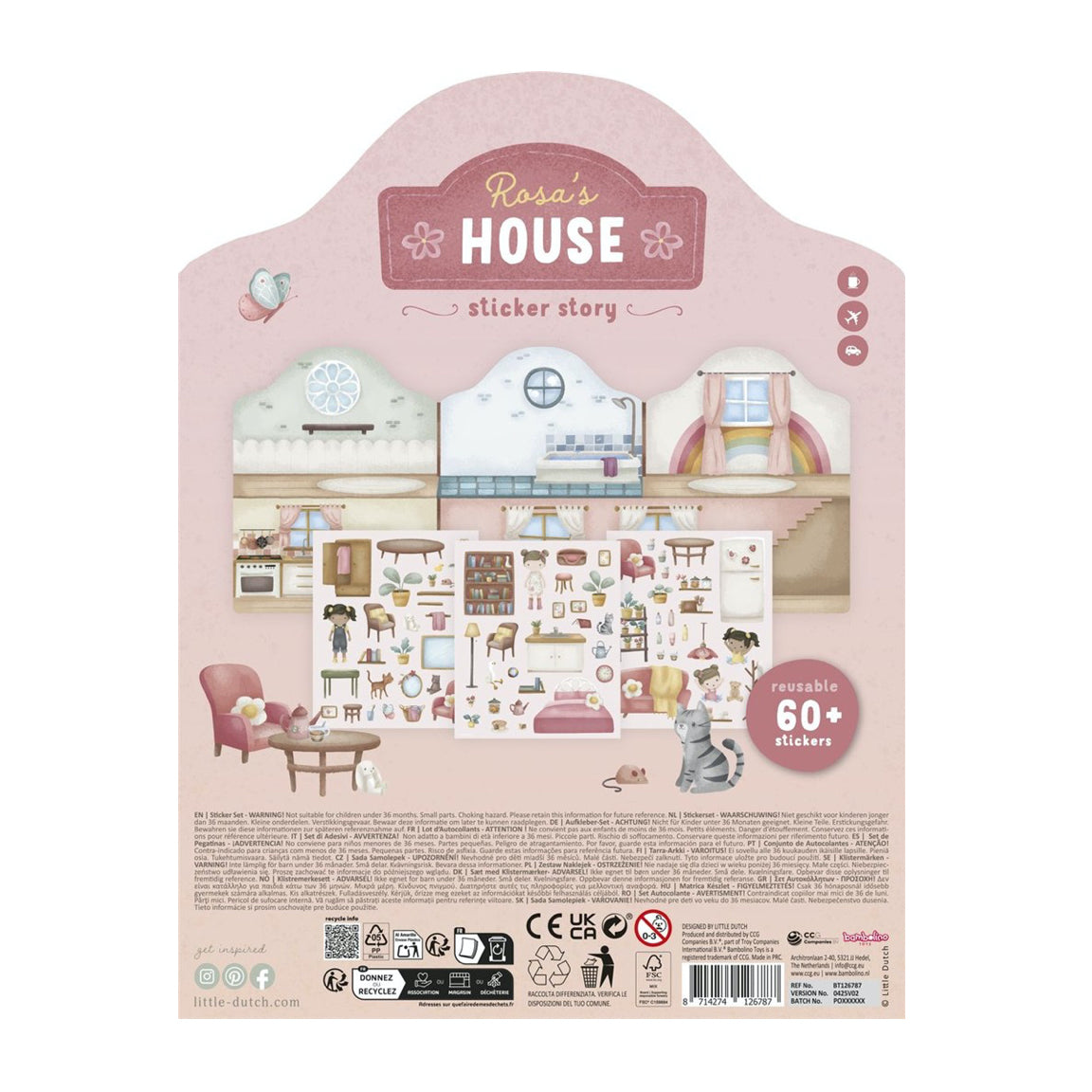 Libro Pegatinas Crea tu Historia House - Little Dutch