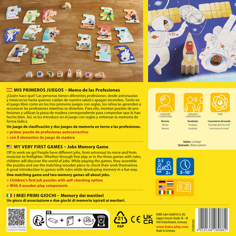 Mis Primeros Juegos: Memo de las Profesiones - Haba