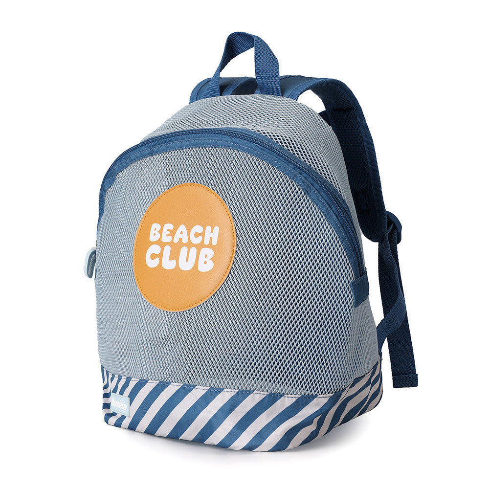 Mochila Infantil Antiarena Stripes Azul - Monnëka
