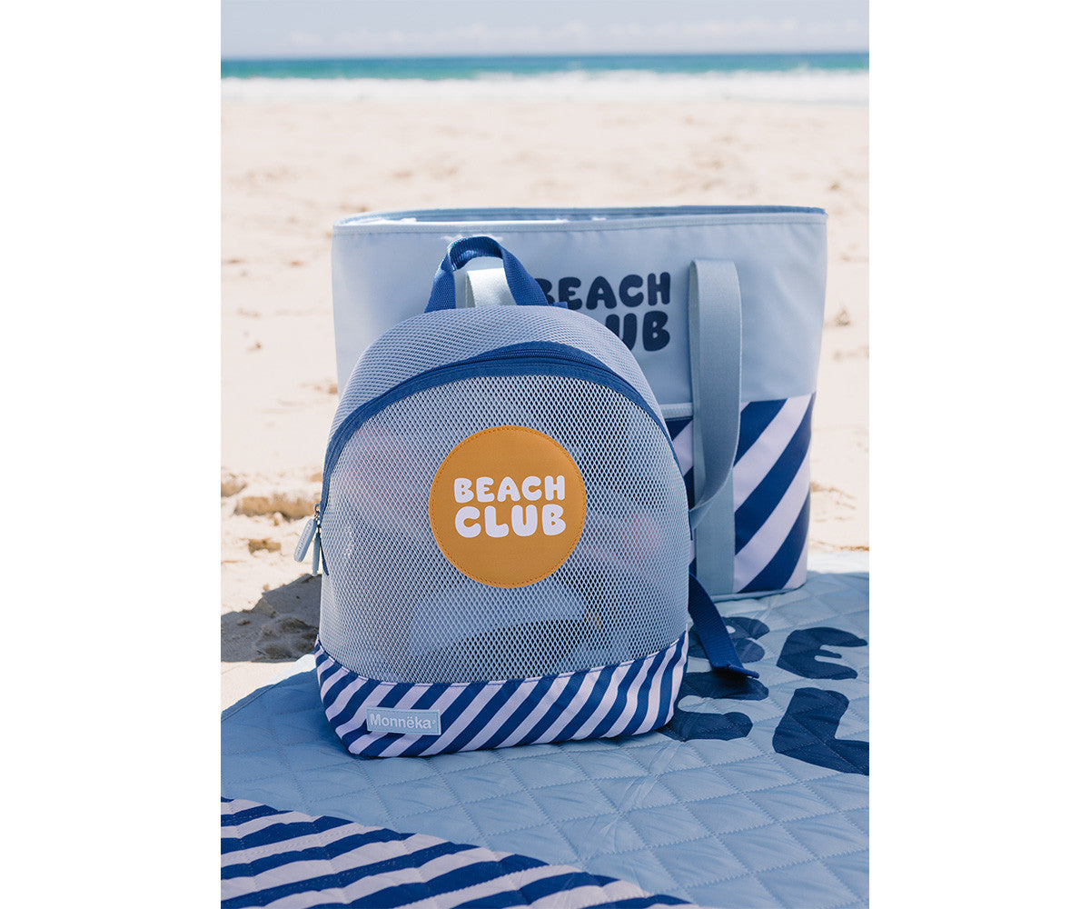 Mochila Infantil Antiarena Stripes Azul - Monnëka