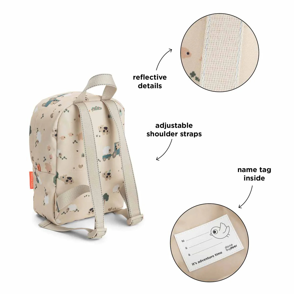 Mochila Infantil Tiny Farm Arena 4L - Done By Deer