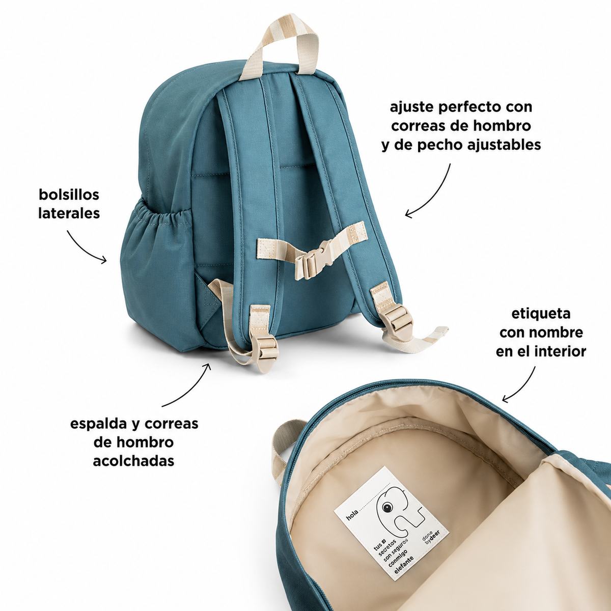 Mochila Infantil Tiny Farm Azul 7,5L - Done By Deer