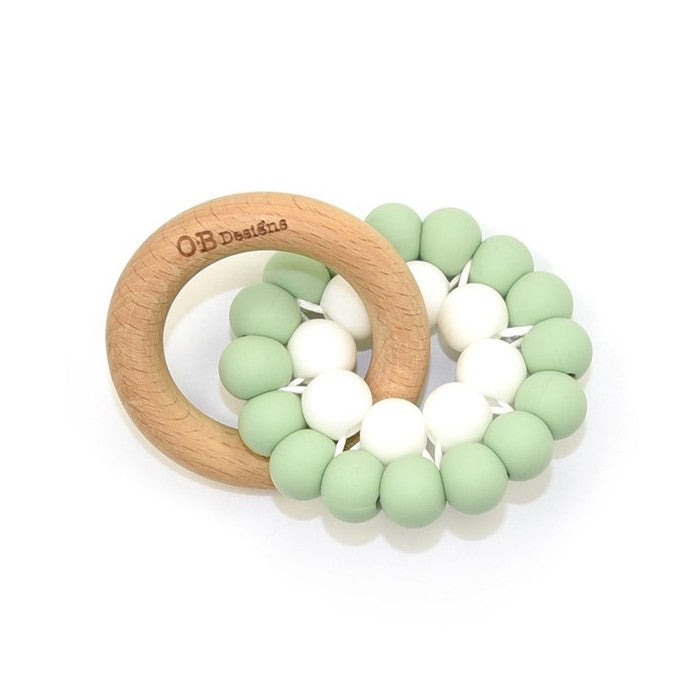 Mordedor Madera y Silicona Menta - OB Designs