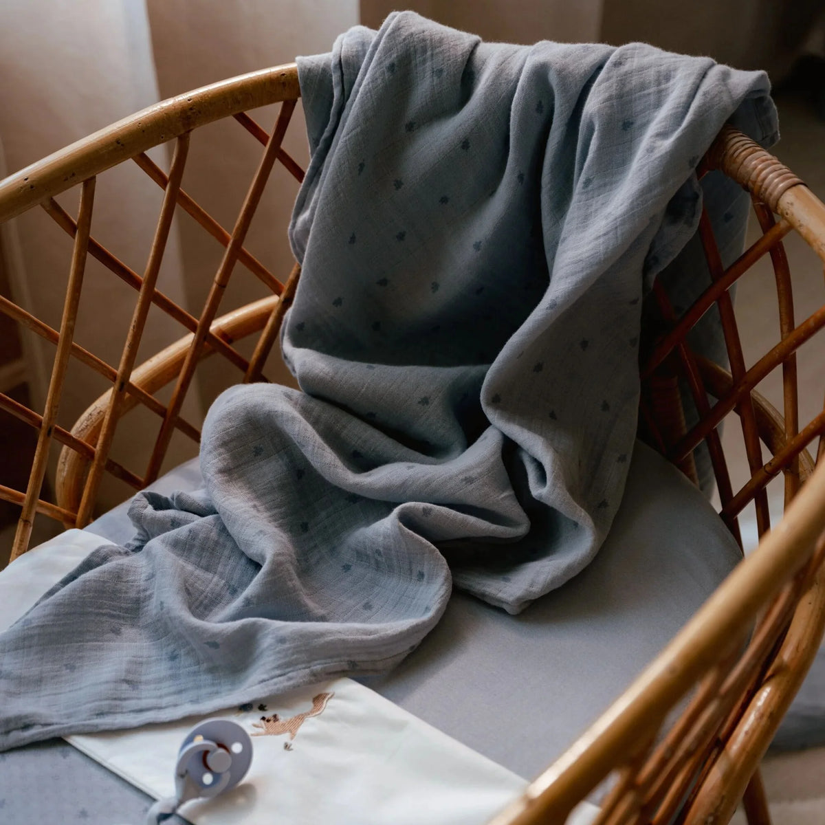 Muselina / Mantita Azul Denim - Little Dutch