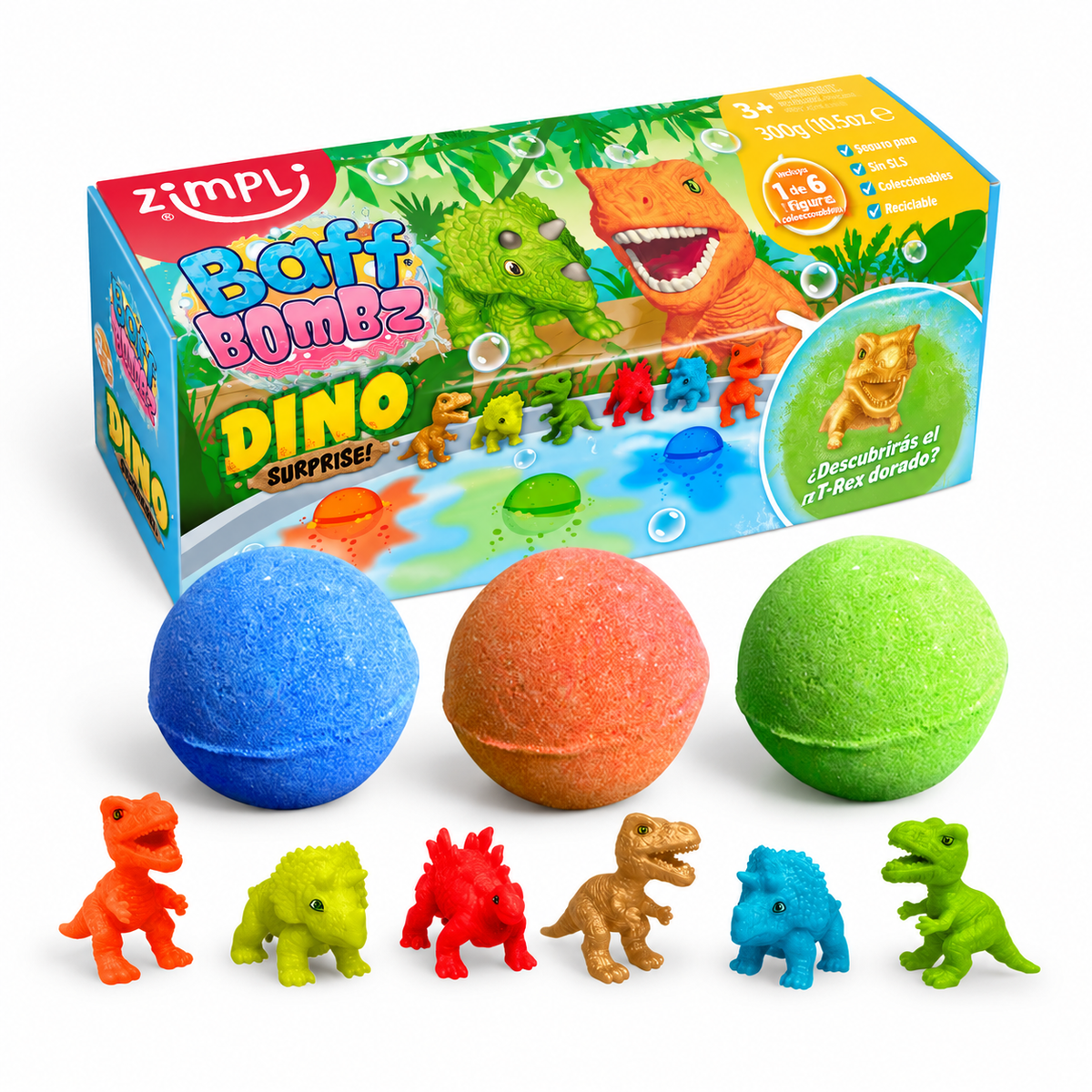 Pack 3 Bombas de Baño Surprise Dinos - Zimpli