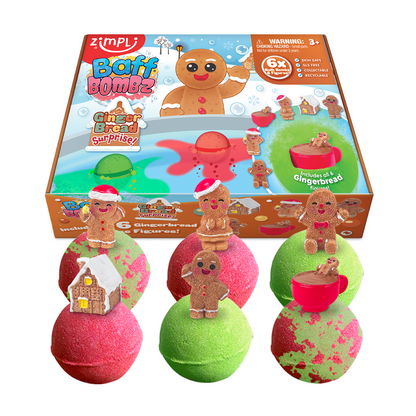 Pack 6 Bombas de Baño Surprise Gingerbread - Zimpli