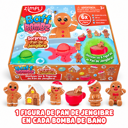 Pack 6 Bombas de Baño Surprise Gingerbread - Zimpli