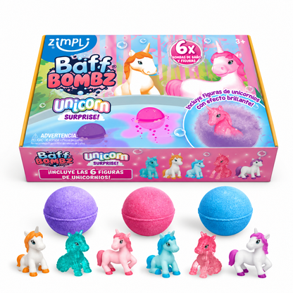 Pack 6 Bombas de Baño Surprise Unicornios - Zimpli