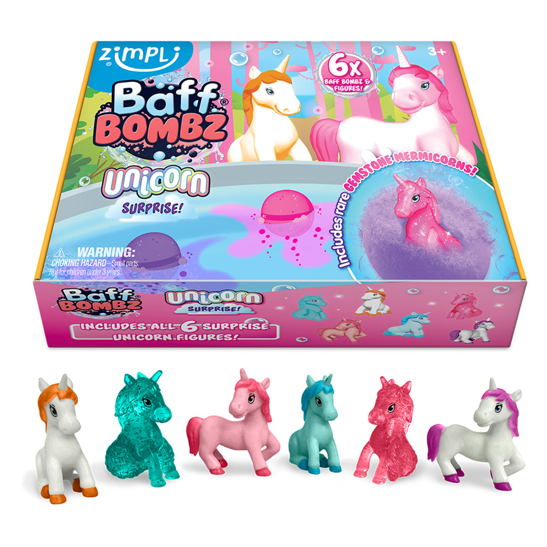 Pack 6 Bombas de Baño Surprise Unicornios - Zimpli