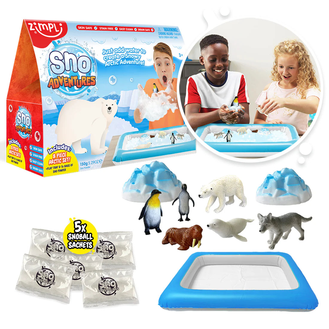 Pack Bandeja Sensorial Nieve - Zimpli