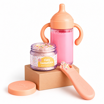 Pack Cumpleaños Potito y Biberón Mágico para Muñecas - Tiny Harlow