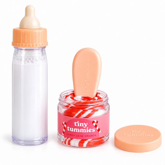 Pack Potito Caramelo y Biberón Mágico para Muñecas - Tiny Harlow