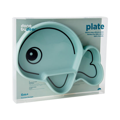 Plato Silicona Antideslizante Wally Azul - Done By Deer