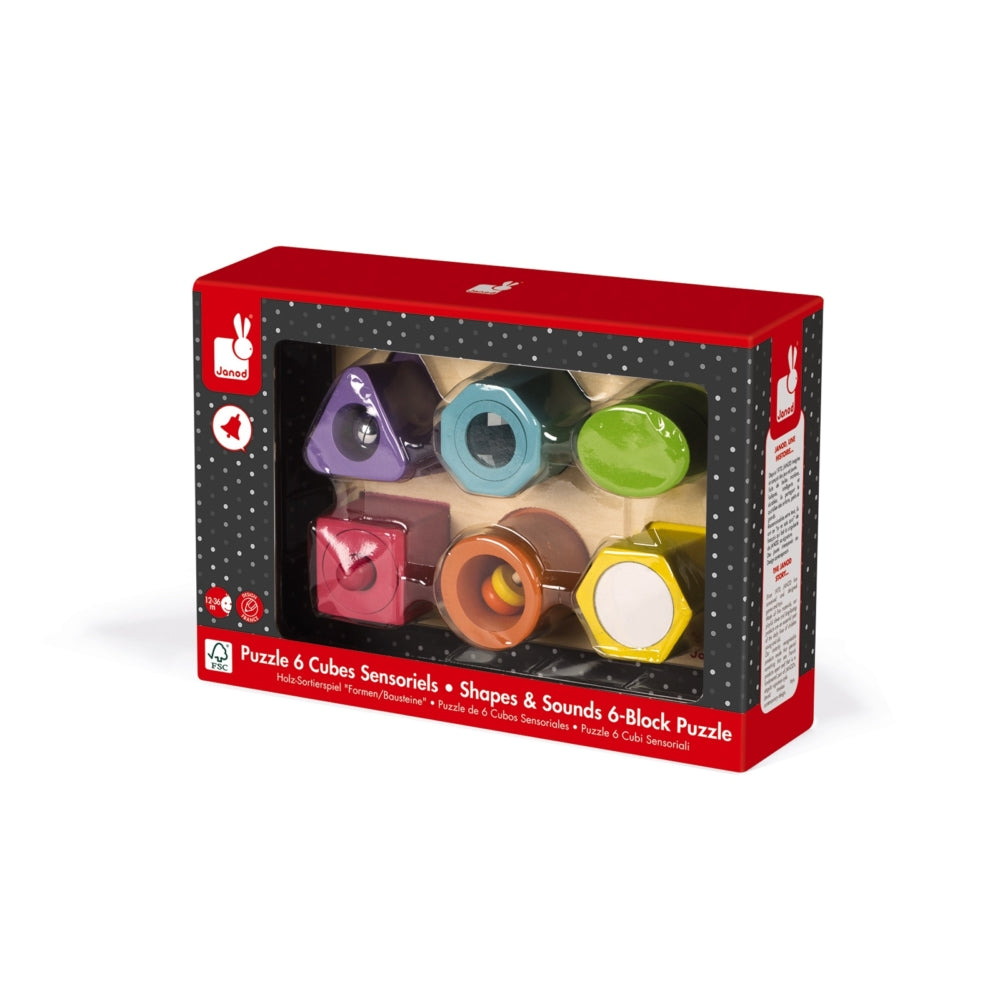Puzzle de 6 Bloques Sensoriales - Janod