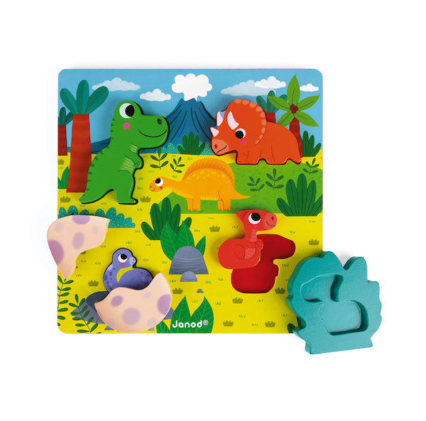 Puzzle Escondite Dinos - Janod