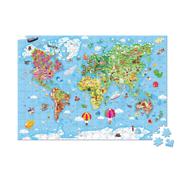 Puzzle Gigante Mapa del Mundo 300 piezas - Janod