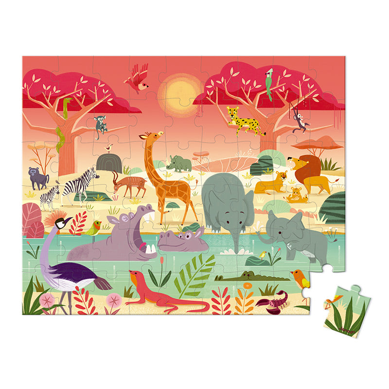 Puzzle Reserva de Animales 54 piezas - Janod