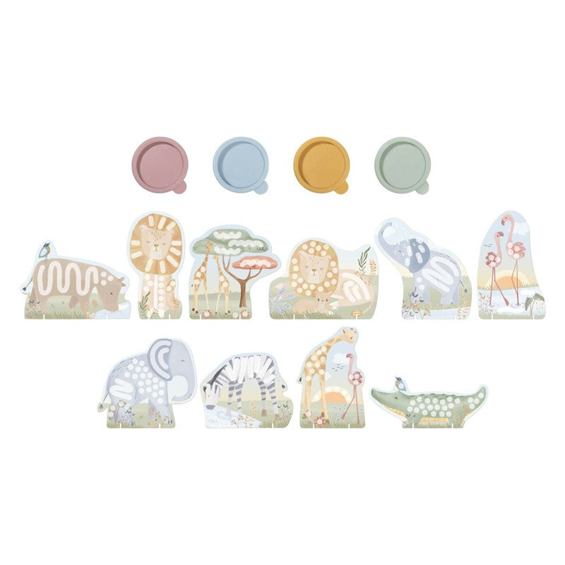 Set Pintura de Dedos Safari Friends - Little Dutch