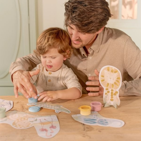 Set Pintura de Dedos Safari Friends - Little Dutch
