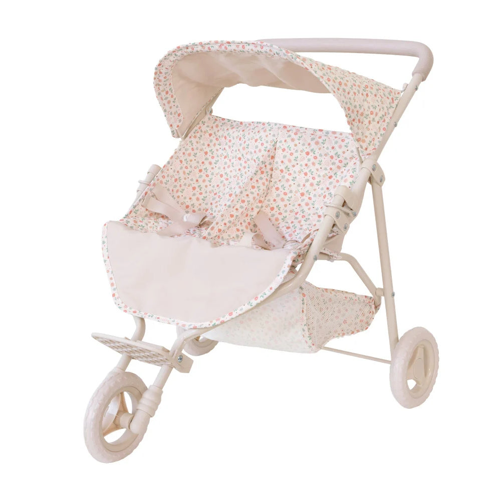 Pink Gingham Doll Stroller - Monnëka