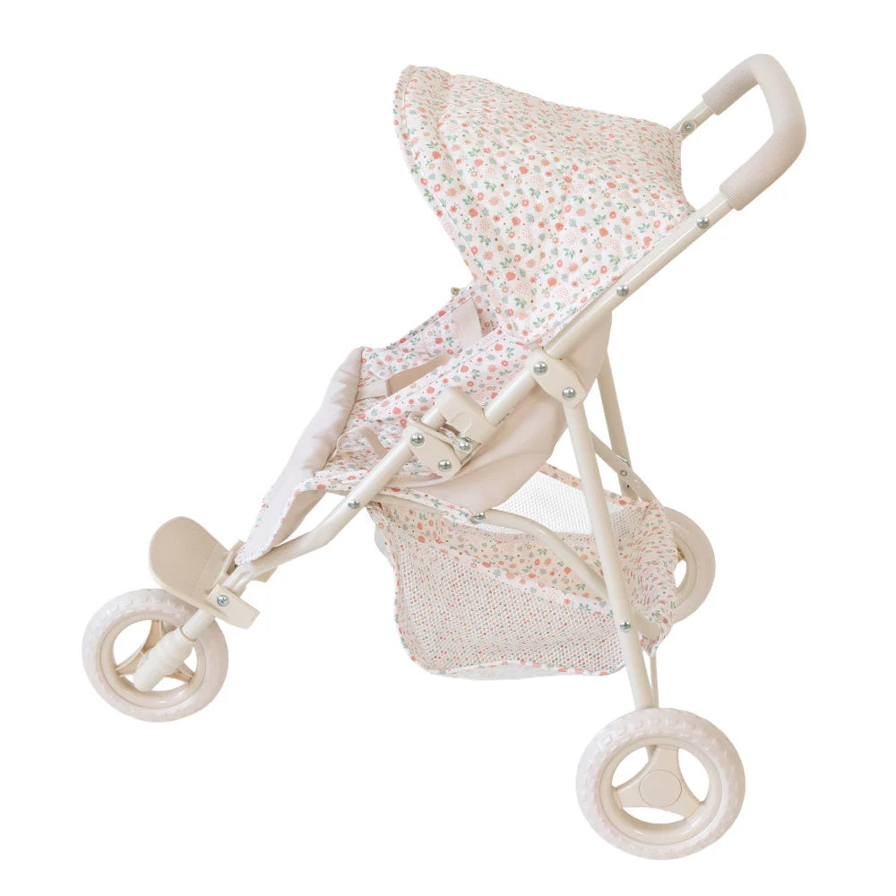Pink Gingham Doll Stroller - Monnëka