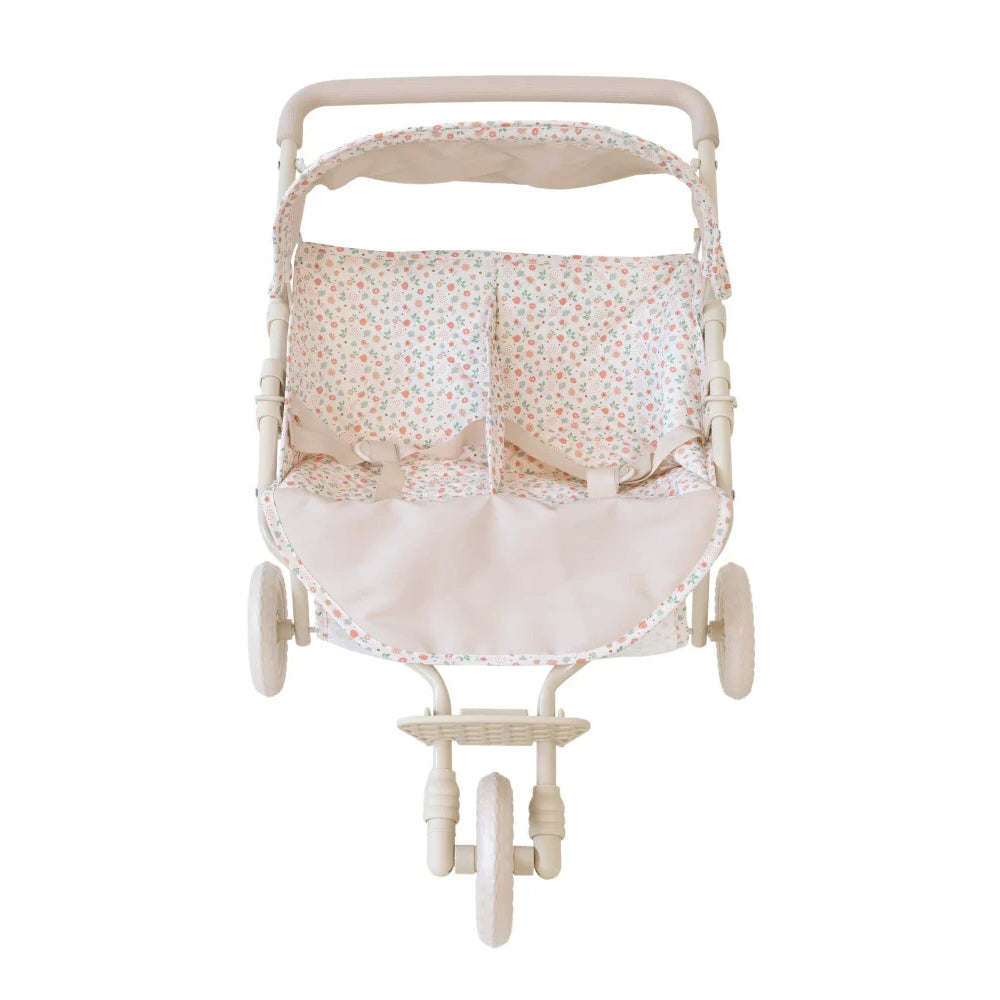 Pink Gingham Doll Stroller - Monnëka