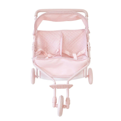 Pink Gingham Doll Stroller - Monnëka