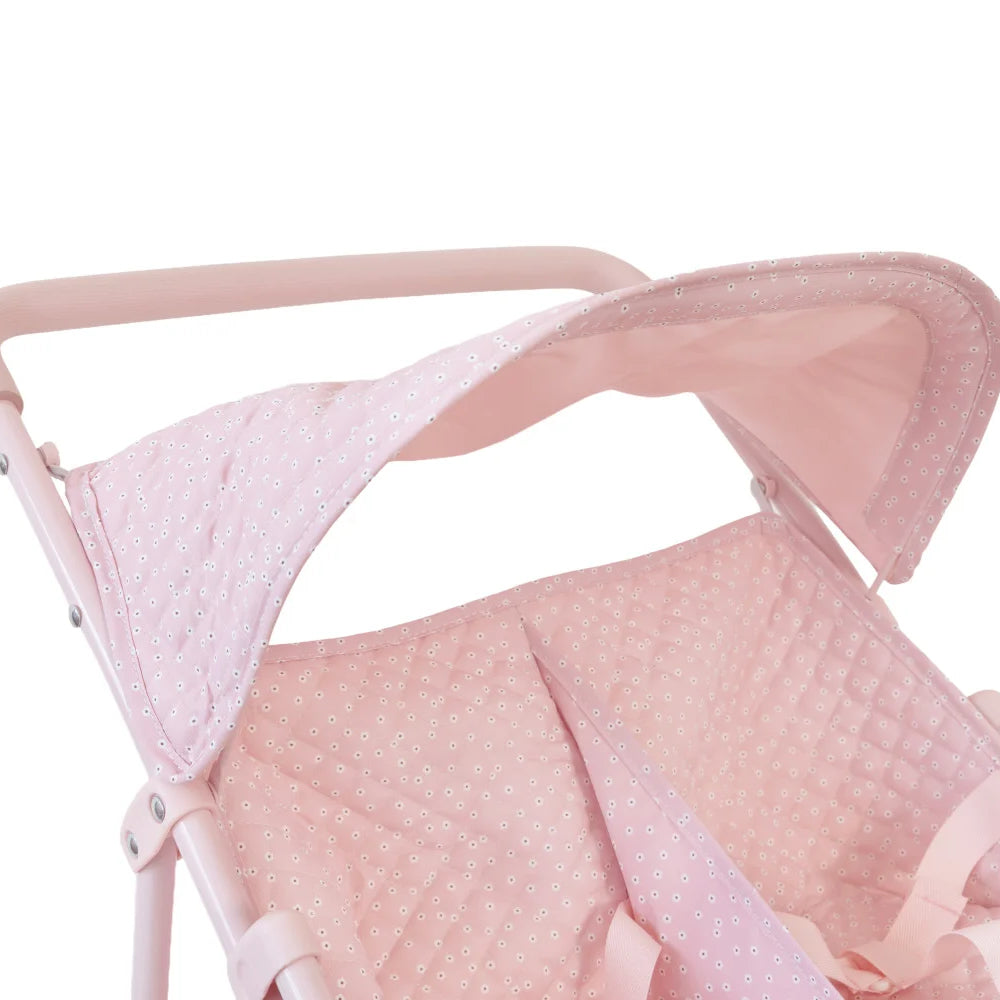 Pink Gingham Doll Stroller - Monnëka