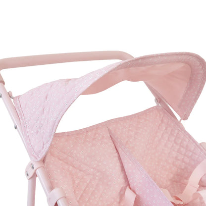 Pink Gingham Doll Stroller - Monnëka