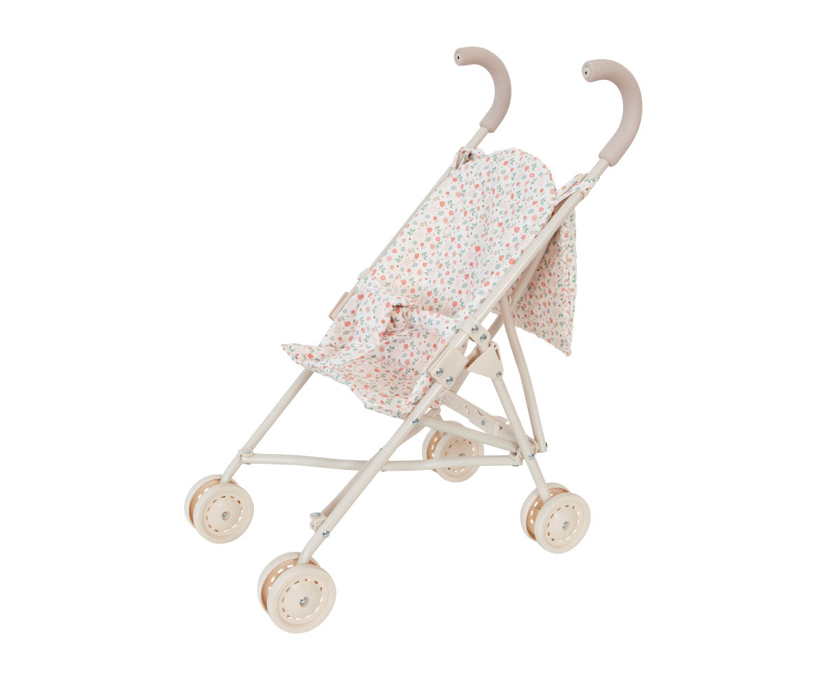 Pink Gingham Doll Stroller - Monnëka