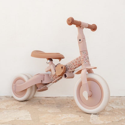 Triciclo con Barra Rosa Flores - Little Dutch