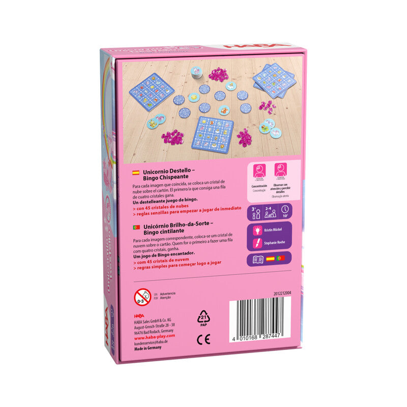 Unicornio Destello: Bingo Chispeante - Haba
