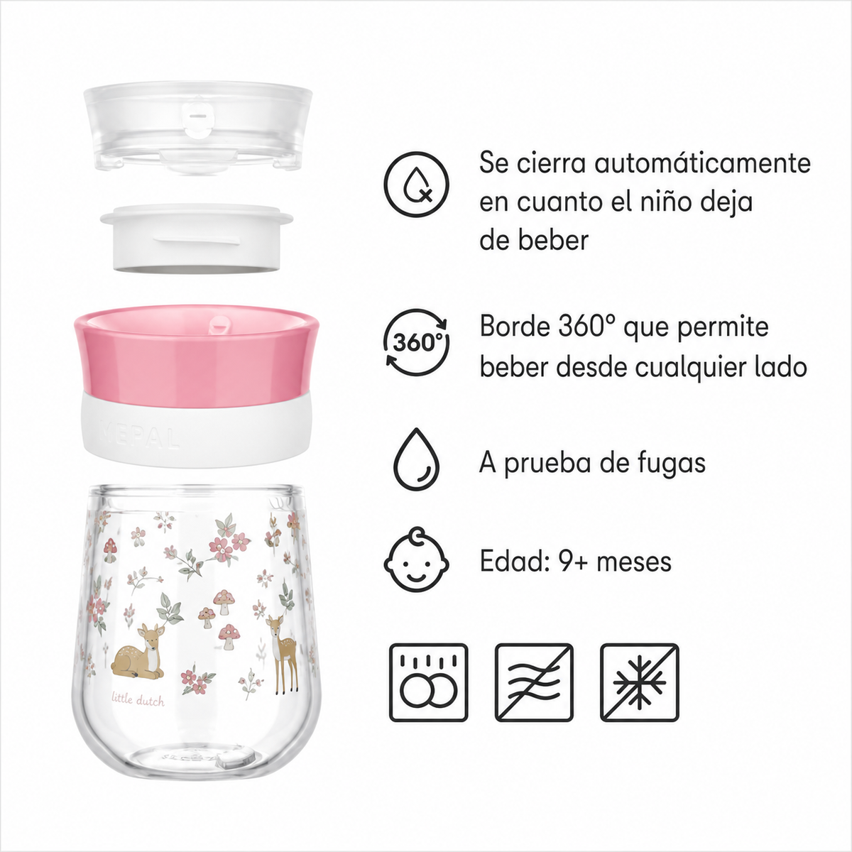 Vaso Antiderrame 360º 300 ml Fairy Garden - Little Dutch