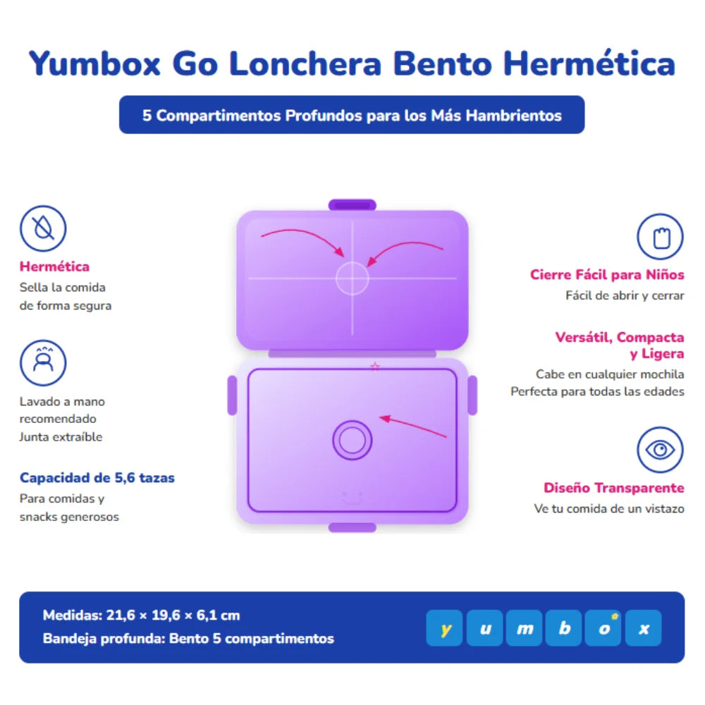 Yumbox Go Bento 5 Compartimentos Kyoto Purple