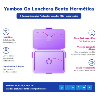 Yumbox Go Bento 5 Compartimentos Kyoto Purple