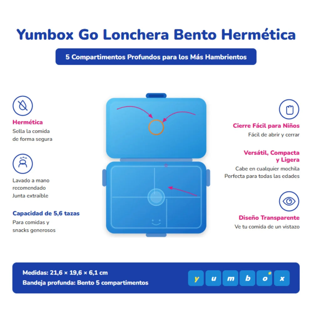 Yumbox Go Bento 5 Compartimentos Miami Blue