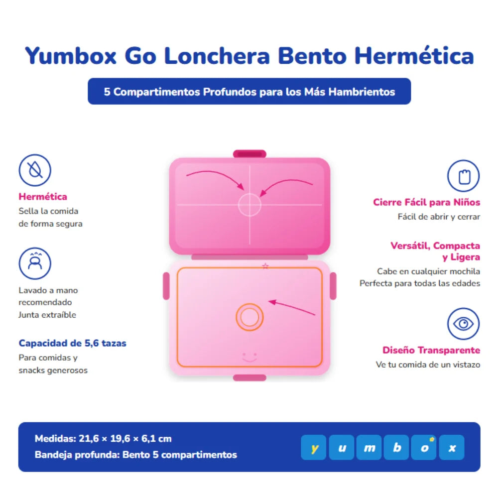 Yumbox Go Bento 5 Compartimentos Sydney Pink