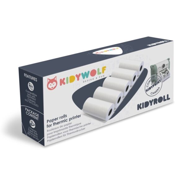 Set de Papel Térmico para Cámara Kidyprint 5 Rollos de Kidywolf
